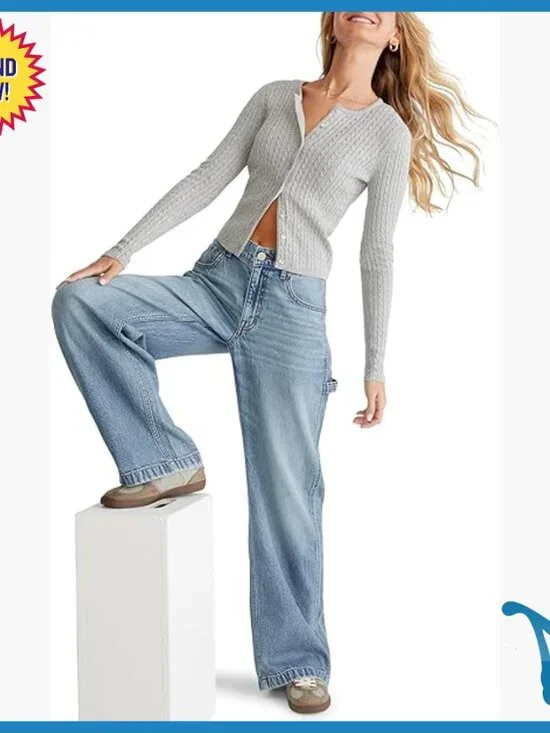 Baggy Carpenter Jeans, Low Rise, 90s Grunge Style, TENCEL Lyocell - Picture 1 of 4